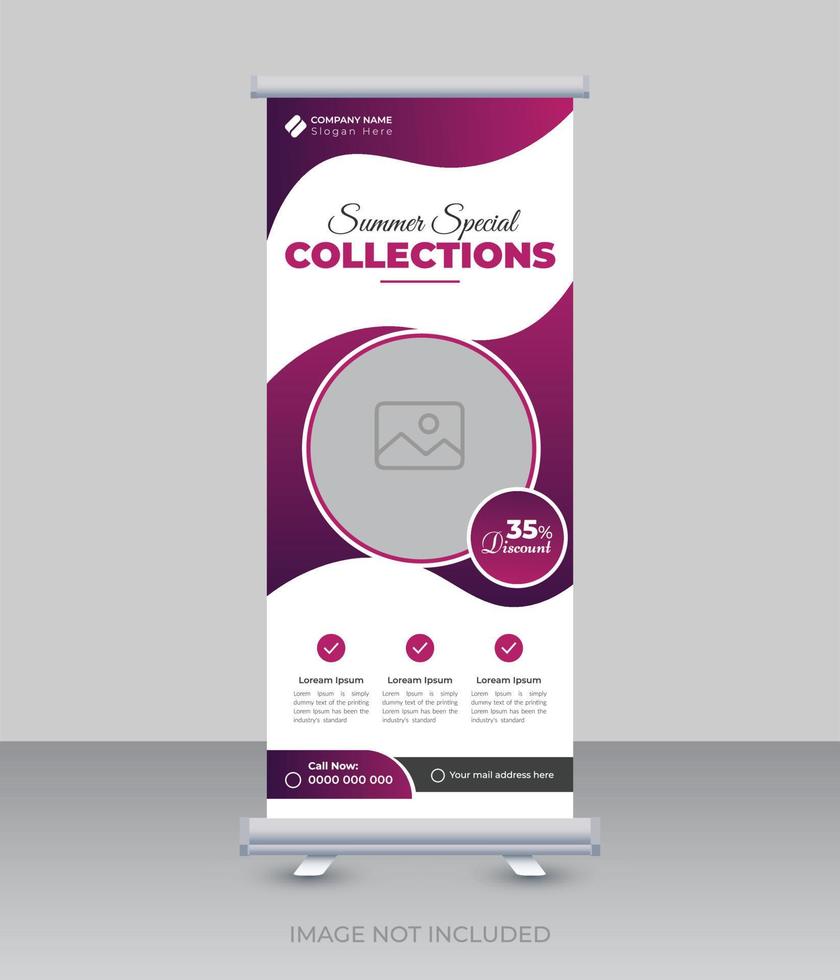 Fashion sale roll up banner template or cover design with horizontal layout vector