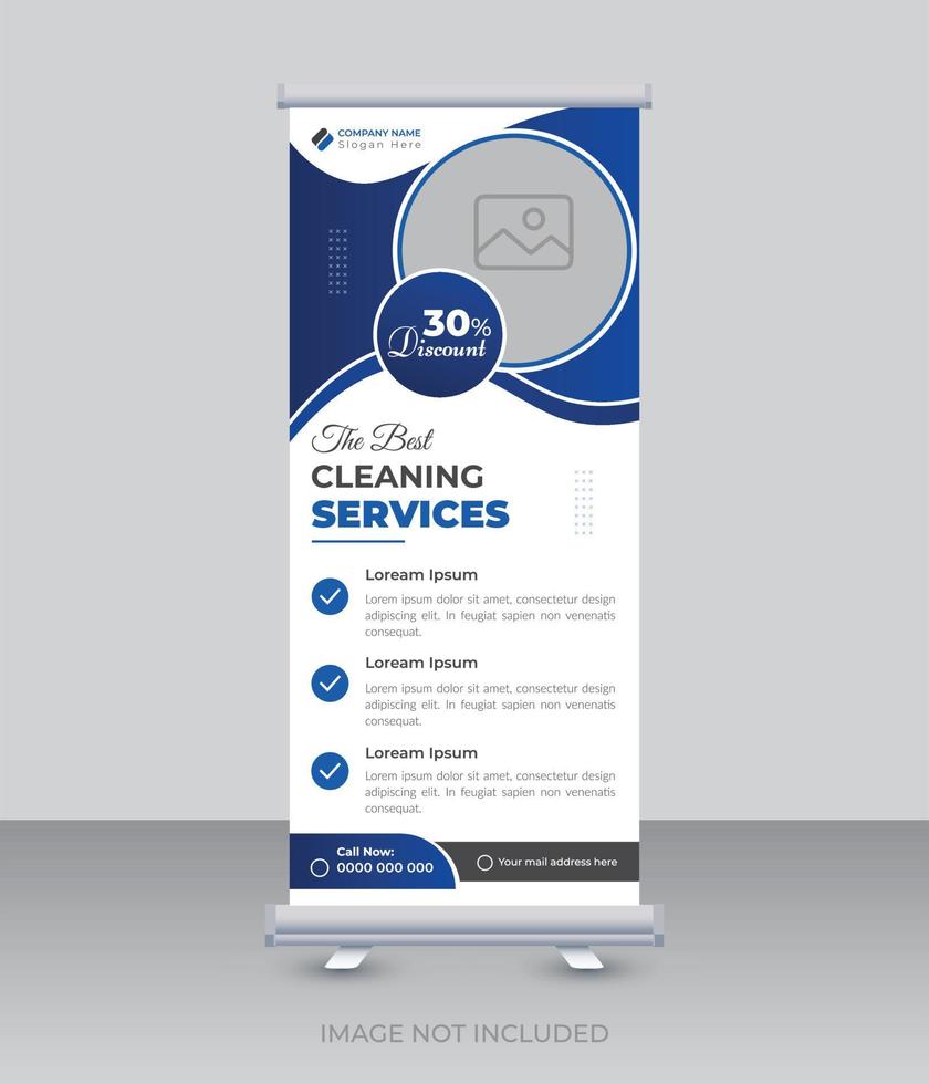 Cleaning services corporate business roll up banner template vector