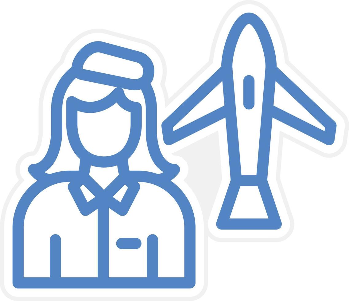 Flight Attendant Vector Icon Style