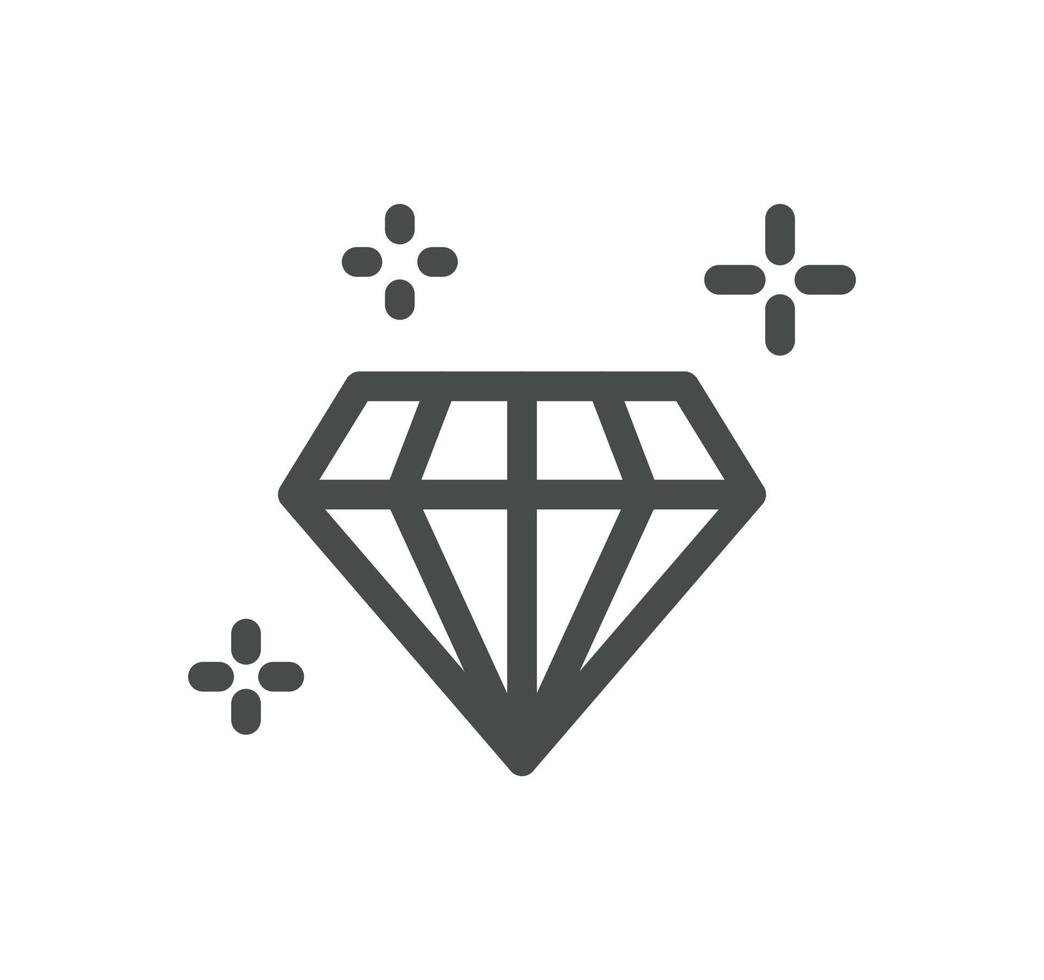 Diamond related icon outline and linear vector. vector