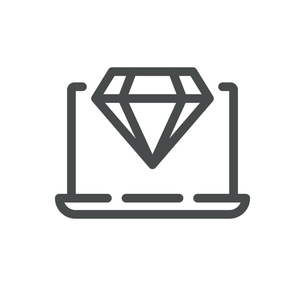 Diamond related icon outline and linear vector. vector