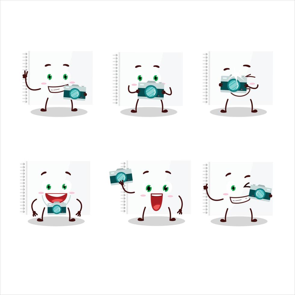 Photographer profession emoticon with drawing book cartoon character vector