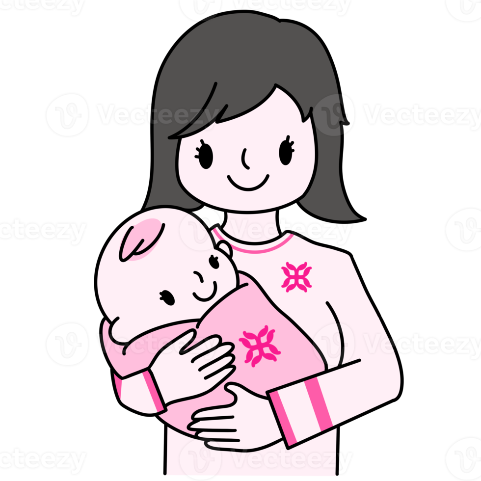 Cute Mother and her baby png