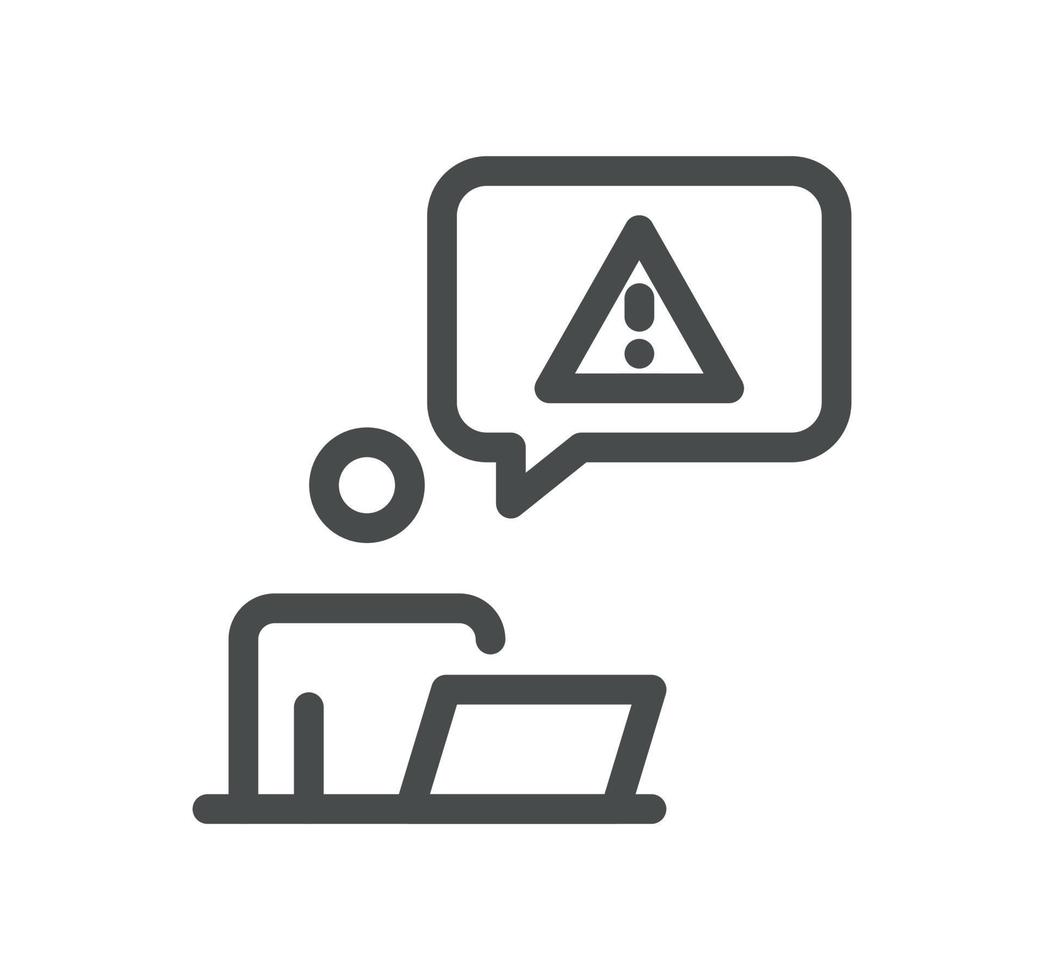 Warning related icon outline and linear vector. vector