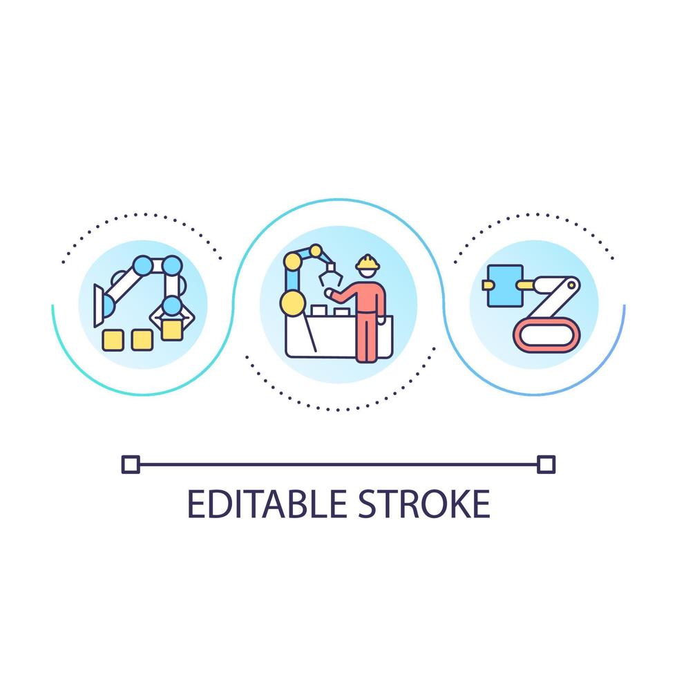 Limit manual lifting loop concept icon. Heavy items issue. Way to minimize accidents in workplace abstract idea thin line illustration. Isolated outline drawing. Editable stroke vector