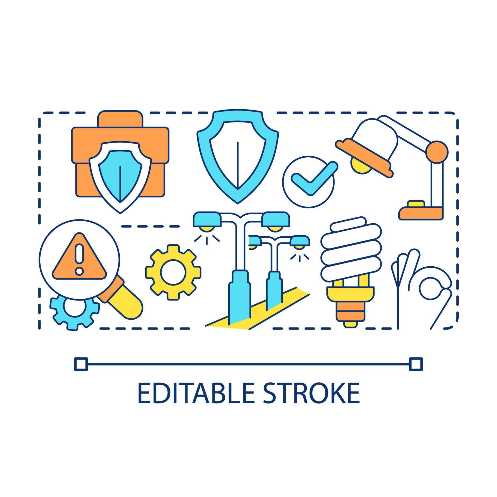 Proper lighting concept icon. Minimize manufacturing hazards. Workplace