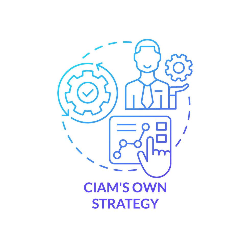 CIAM strategy blue gradient concept icon. Business optimization. Develop plan. Choose correct solution. abstract idea thin line illustration. Isolated outline drawing vector