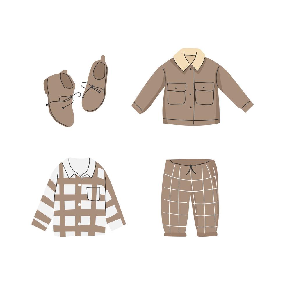 vector ilustración de un conjunto de Moda ropa para chico