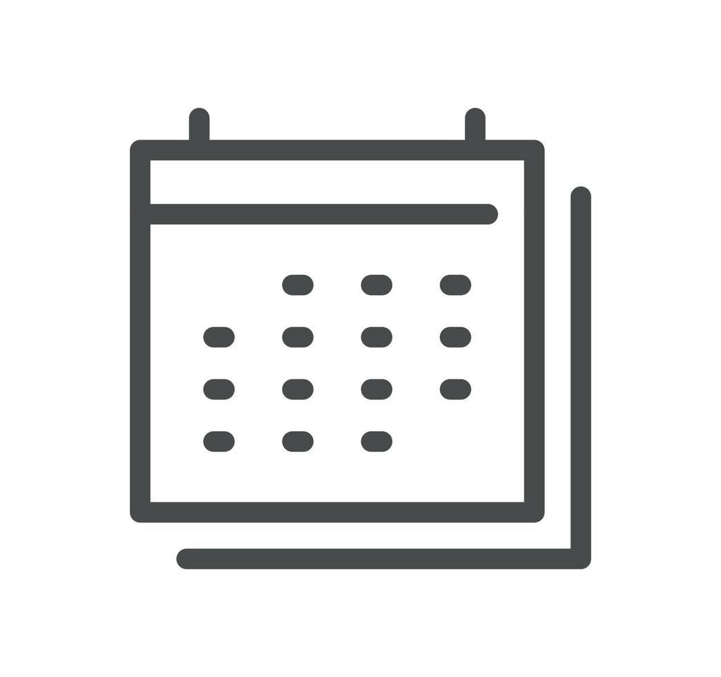 Calendar related icon outline and linear vector. vector