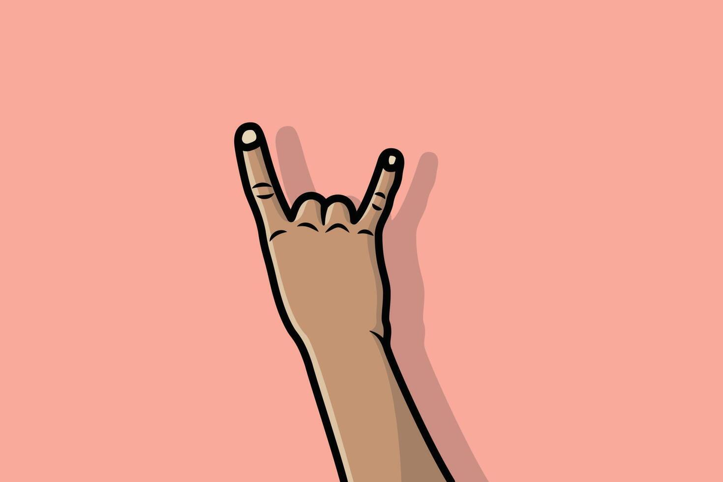 Rock Sign Hand Gesture vector illustration. People hand objects icon concept. Horns gesture grunge composition vector design.