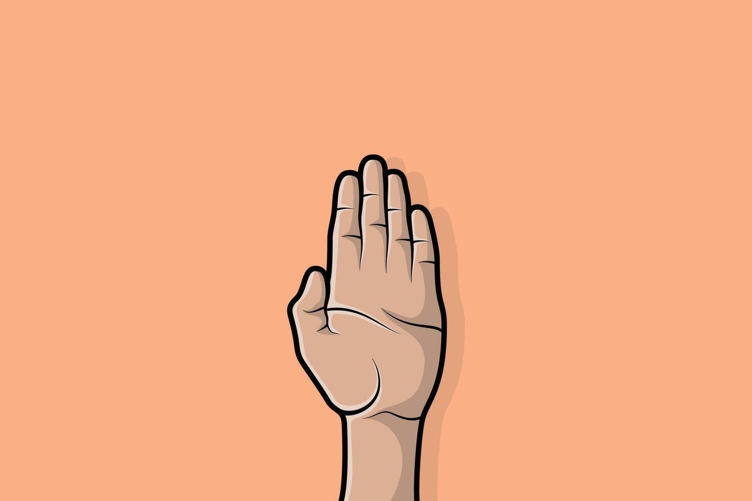 Counting People Hand vector illustration. People hand objects icon concept. Open palm showing number five vector design.