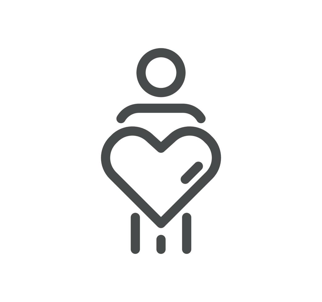 Volunteering related icon outline and linear vector. vector