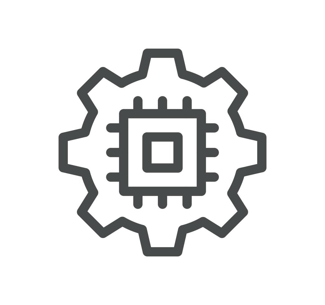 Artificial intelligence related icon outline and linear vector. vector