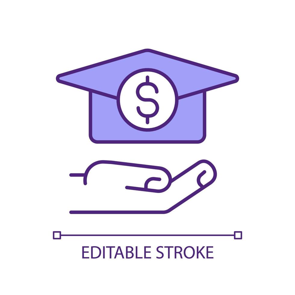 Scholarship RGB color icon. Financial support for student. Grant 