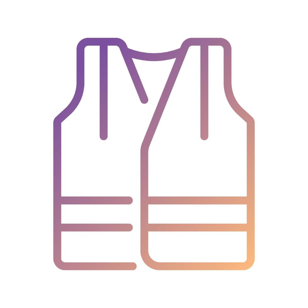 Reflective vest pixel perfect gradient linear vector icon. Visible uniform for miners. Heavy industry equipment. Thin line color symbol. Modern style pictogram. Vector isolated outline drawing