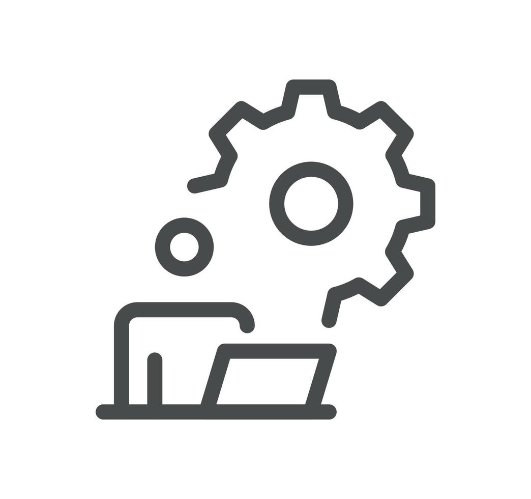 Gear related icon outline and linear vector. vector