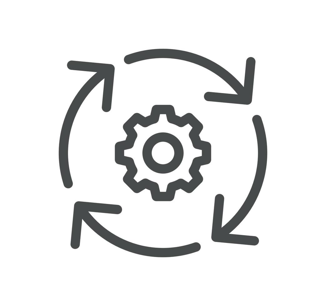 Gear related icon outline and linear vector. vector