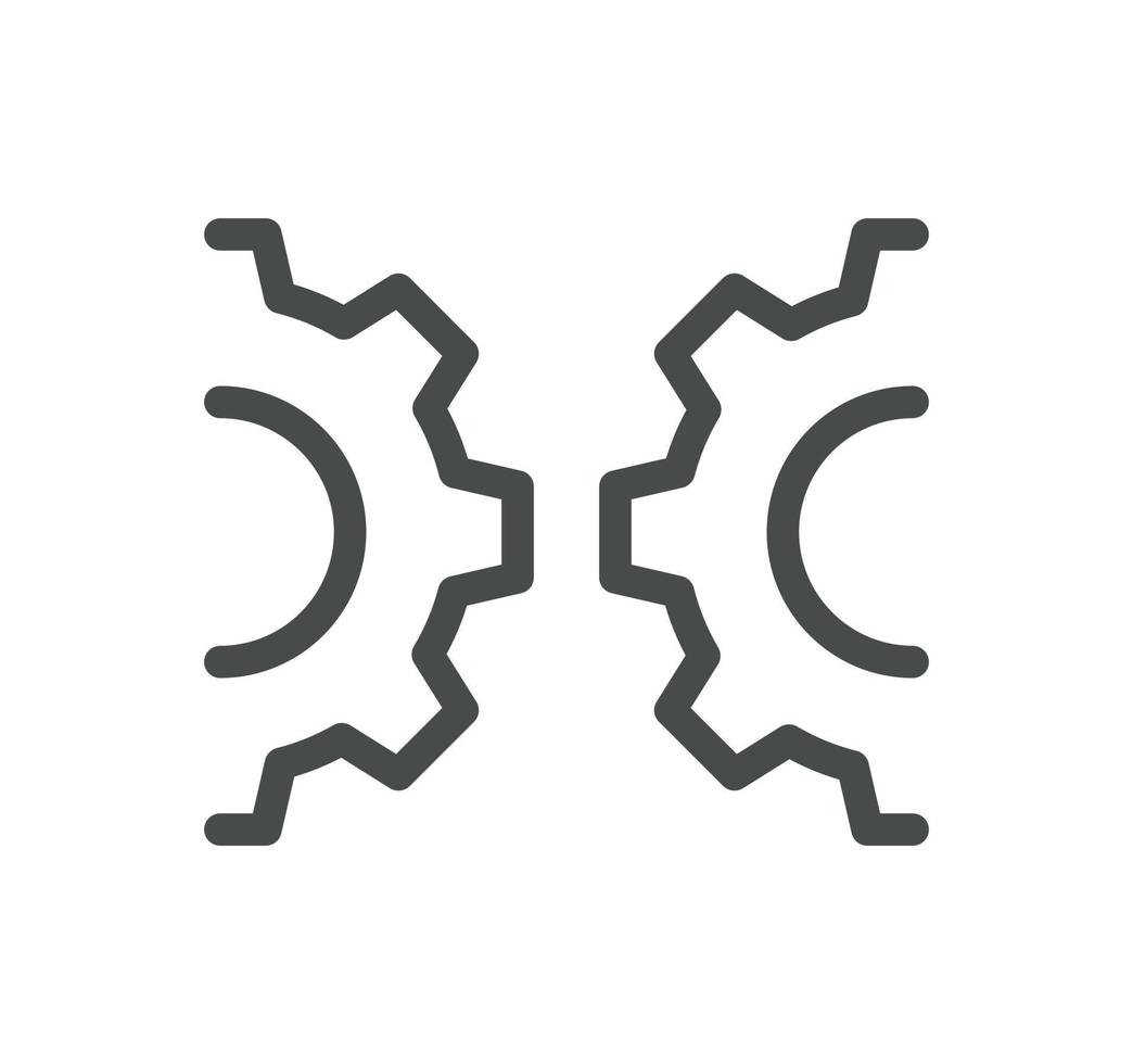 Gear related icon outline and linear vector. vector