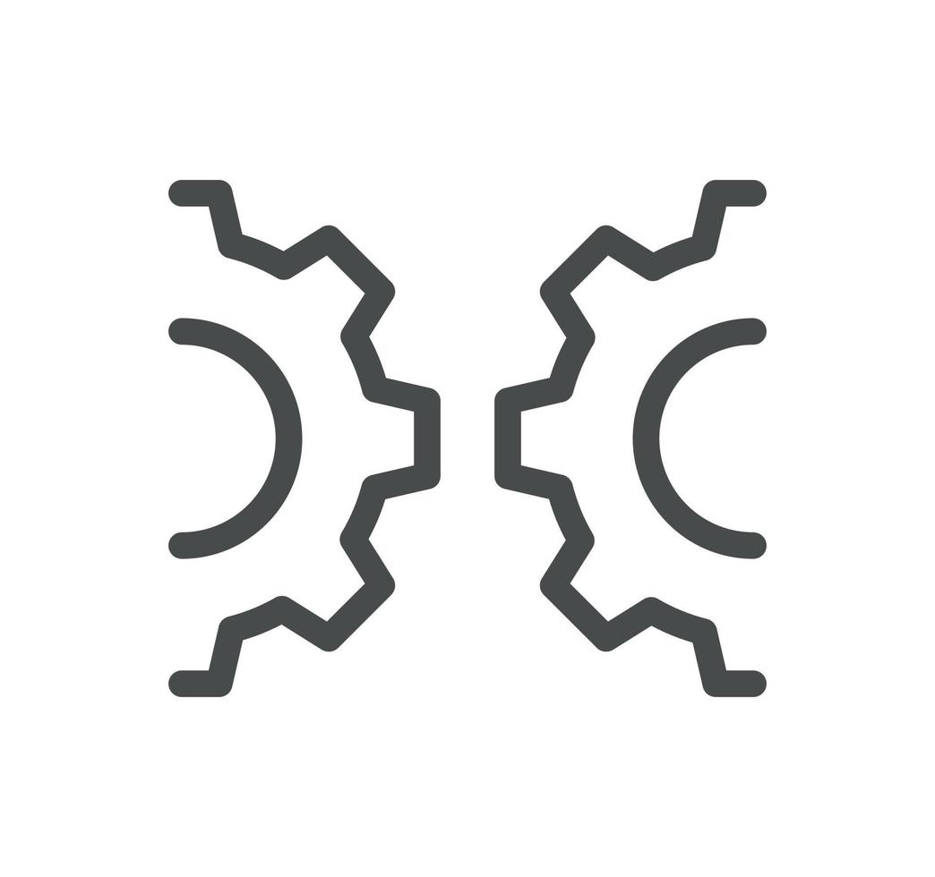 Gear related icon outline and linear vector. vector