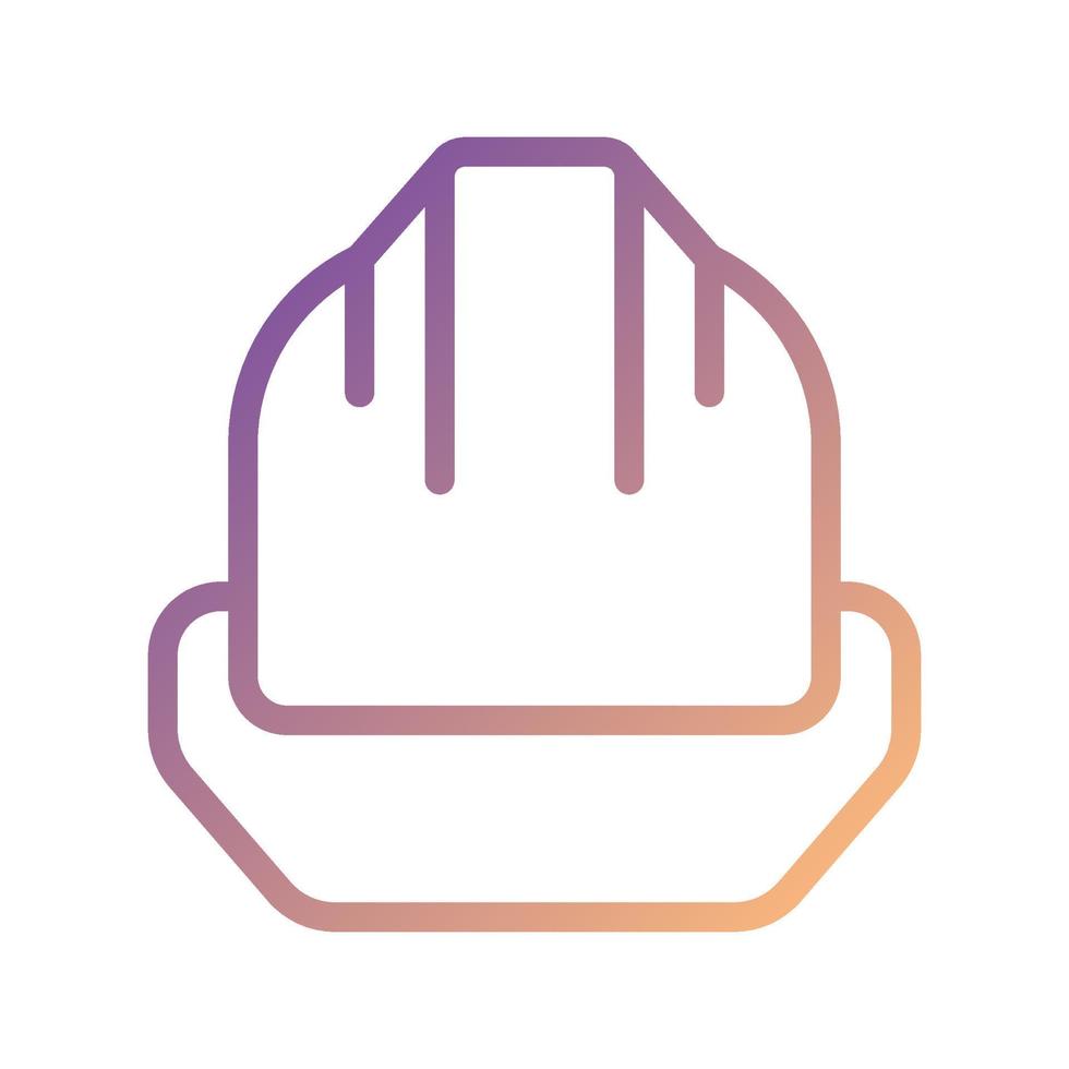 Hard hat pixel perfect gradient linear vector icon. Personal protective equipment. Safety helmet. Miner uniform. Thin line color symbol. Modern style pictogram. Vector isolated outline drawing