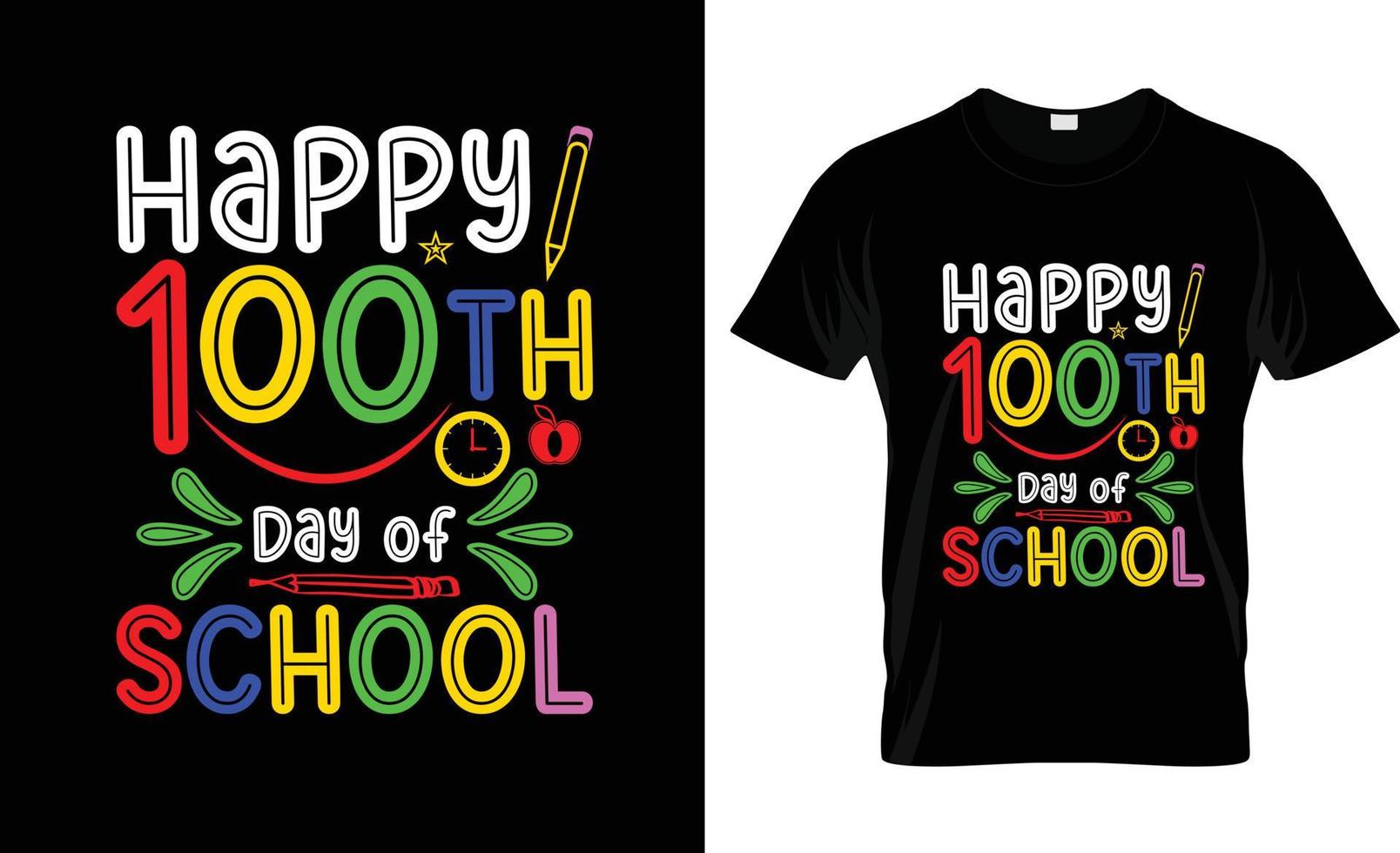 100 day of school t shirt design vector