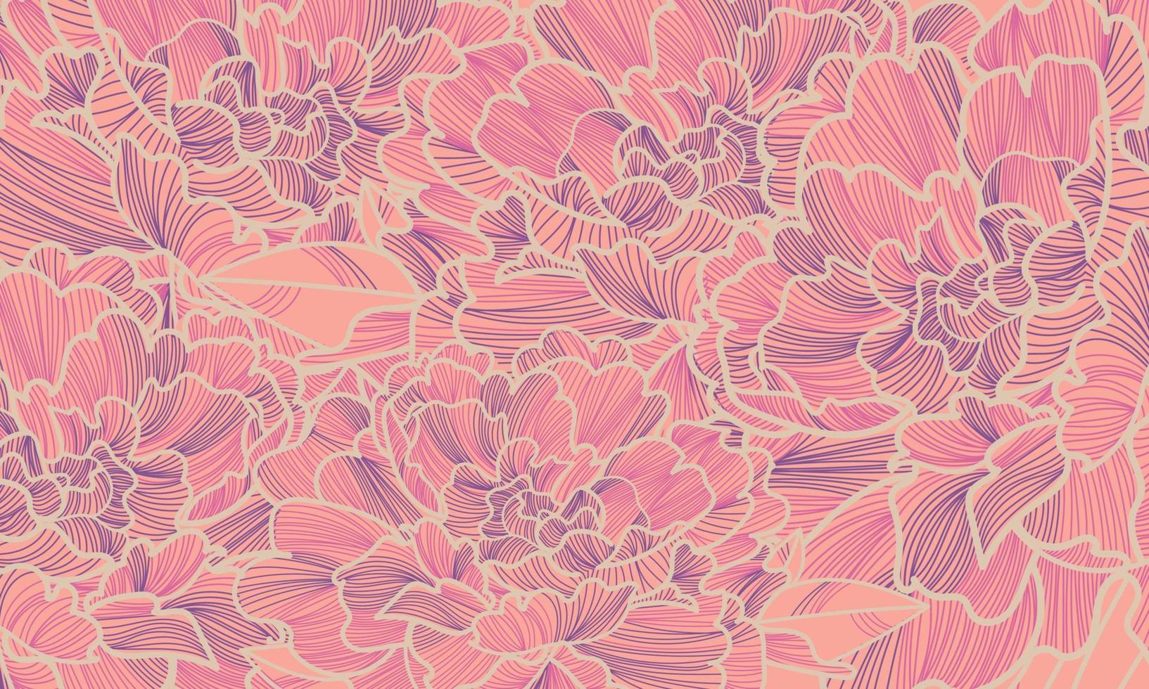 Vector art deco luxury flower line pattern