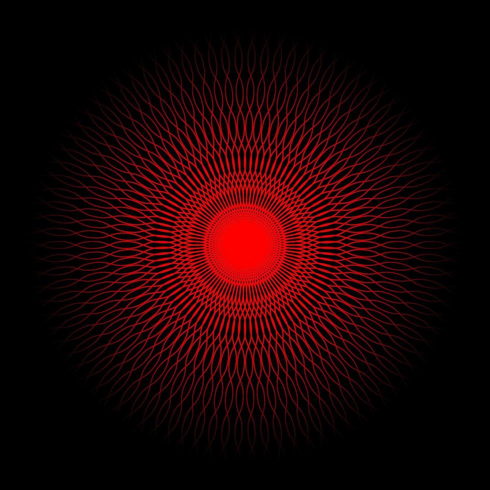 rojo óptico espejismo línea espiral. vector ilustración.