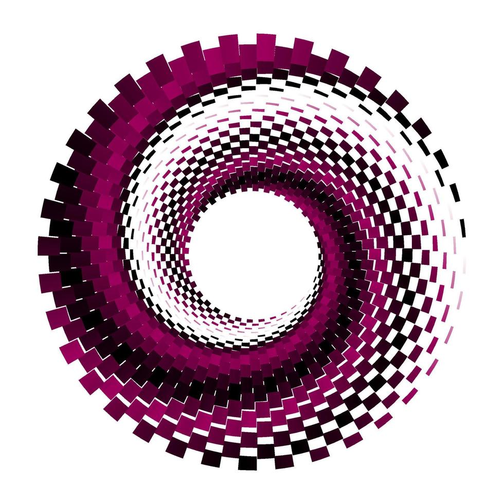 negro, rosa, y blanco rayado espiral vórtice circulo logo vector. redondo remolino modelo guiones símbolo. vector