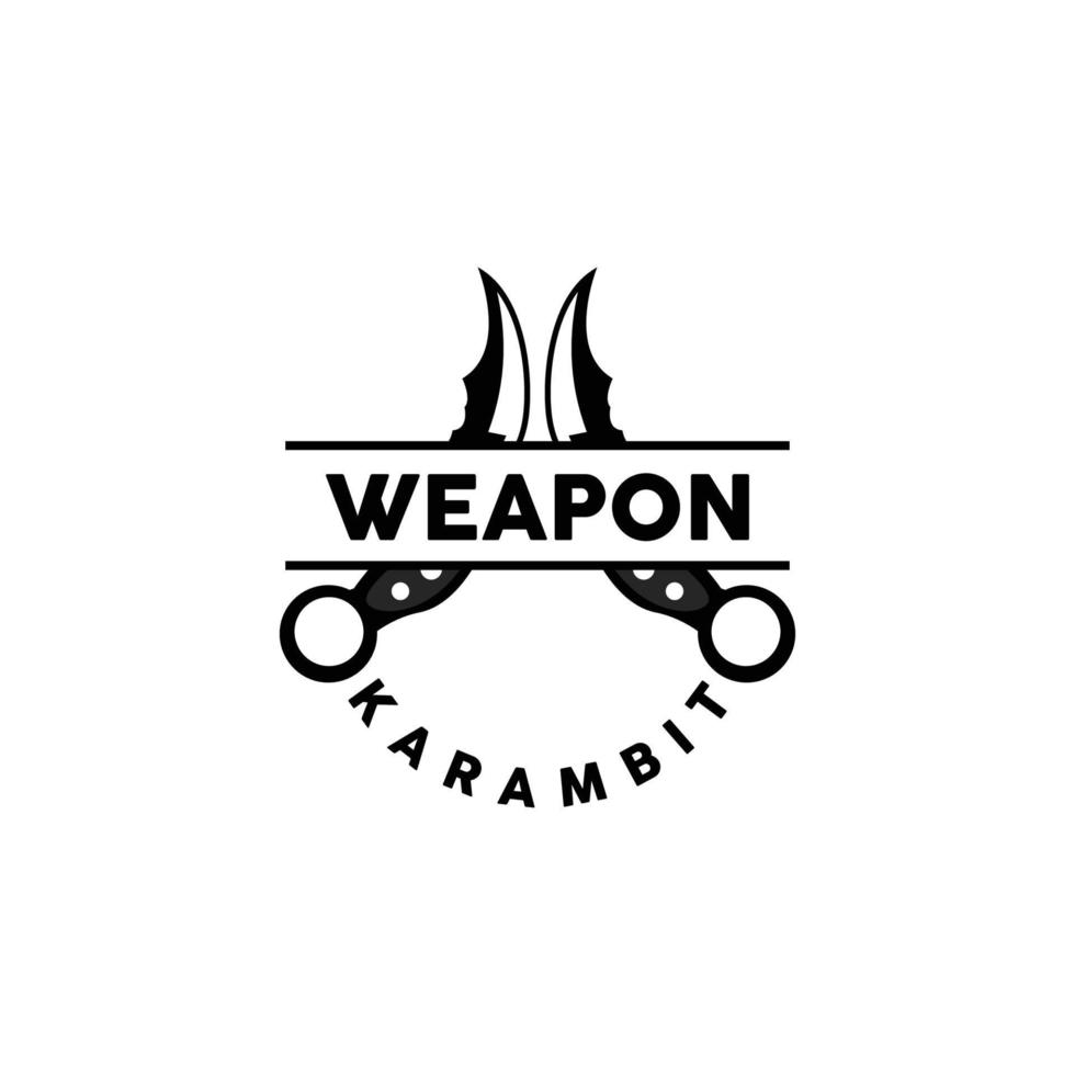 arma logo, tradicional arma Karambit vector, ninja luchando herramienta sencillo diseño, símbolo icono, ilustración vector