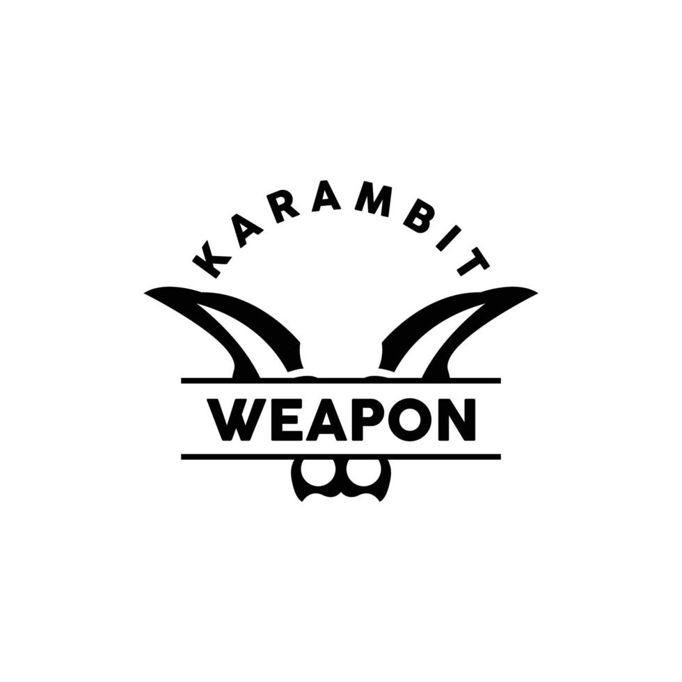 Weapon Logo, Traditional Weapon Karambit Vector, Ninja Fighting Tool Simple Design, Symbol Icon, Illustration vector