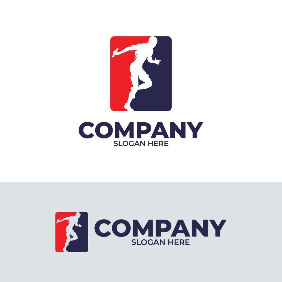 Relay race logo design template vector