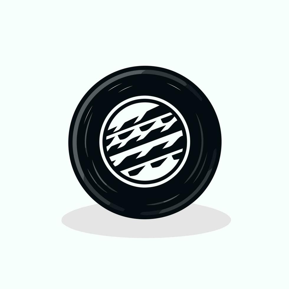 tire icon logo with tire mark inside vector