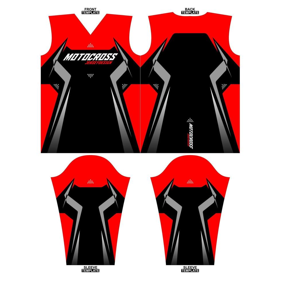 Print-ready sublimation motocross long sleeve jersey design vector