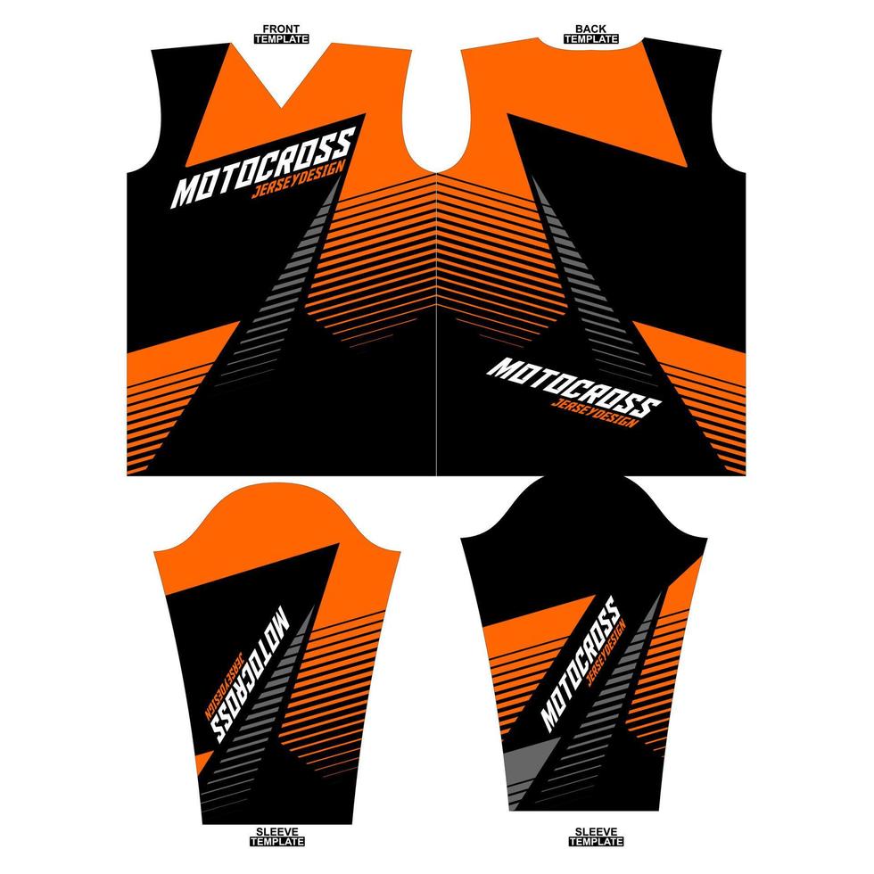 Print-ready sublimation motocross long sleeve jersey design vector