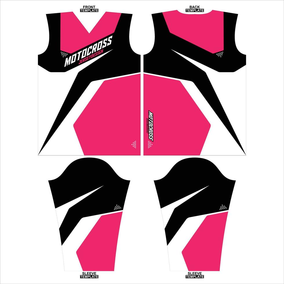 listo para imprimir sublimación motocross largo manga jersey diseño vector