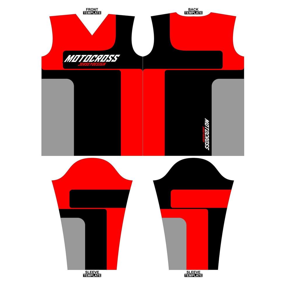 listo para imprimir sublimación motocross largo manga jersey diseño vector