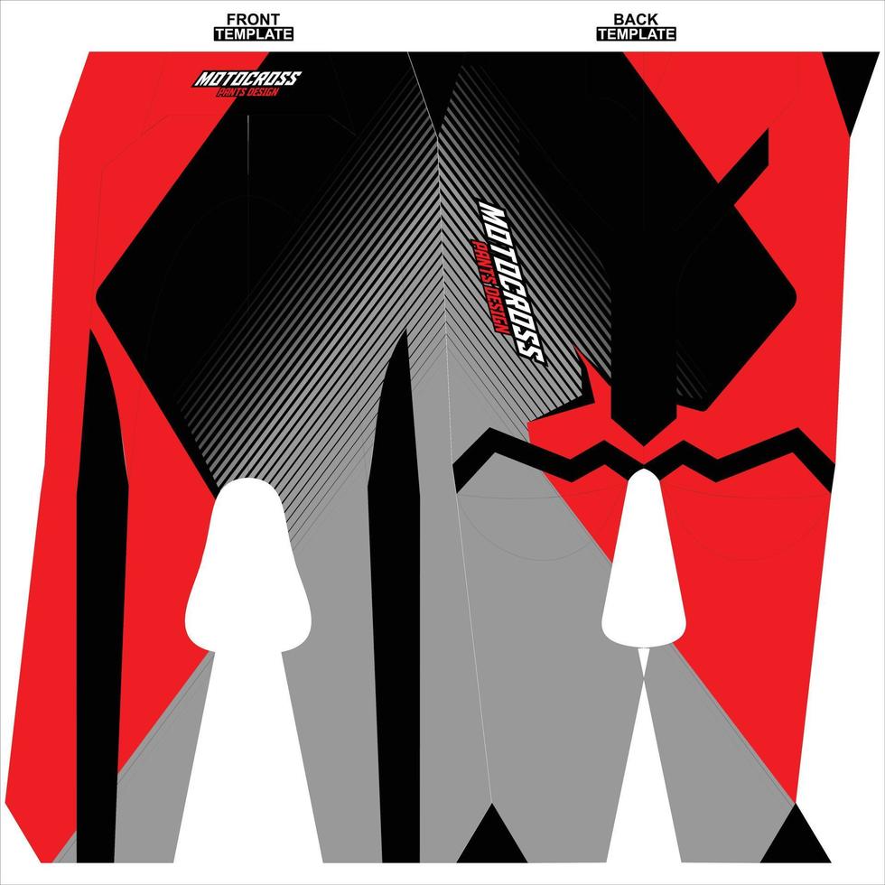 Print-ready sublimation motocross pants design vector