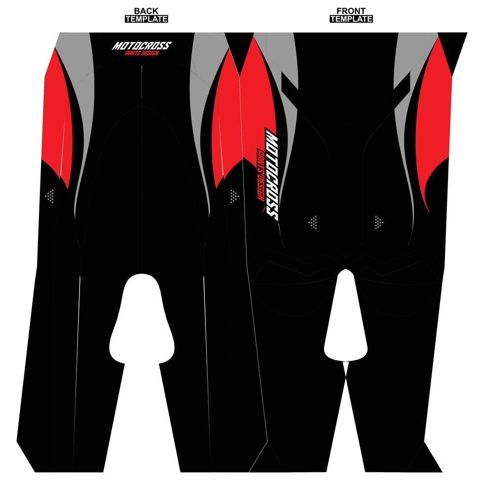 Print-ready sublimation motocross pants design vector