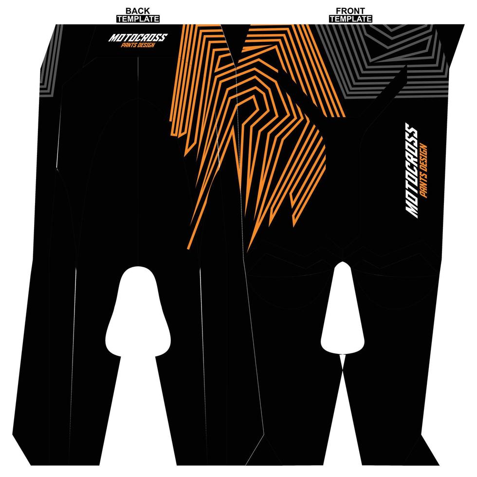 Print-ready sublimation motocross pants design vector