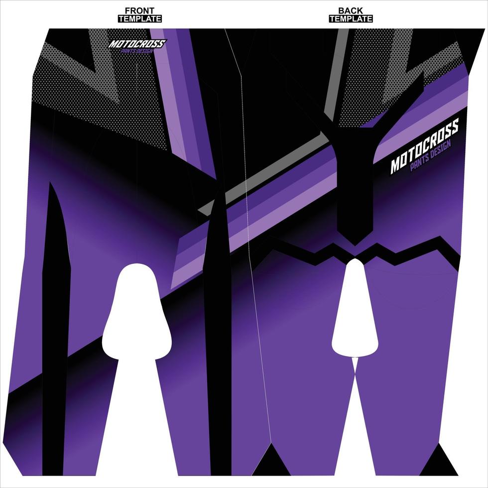 Print-ready sublimation motocross pants design vector