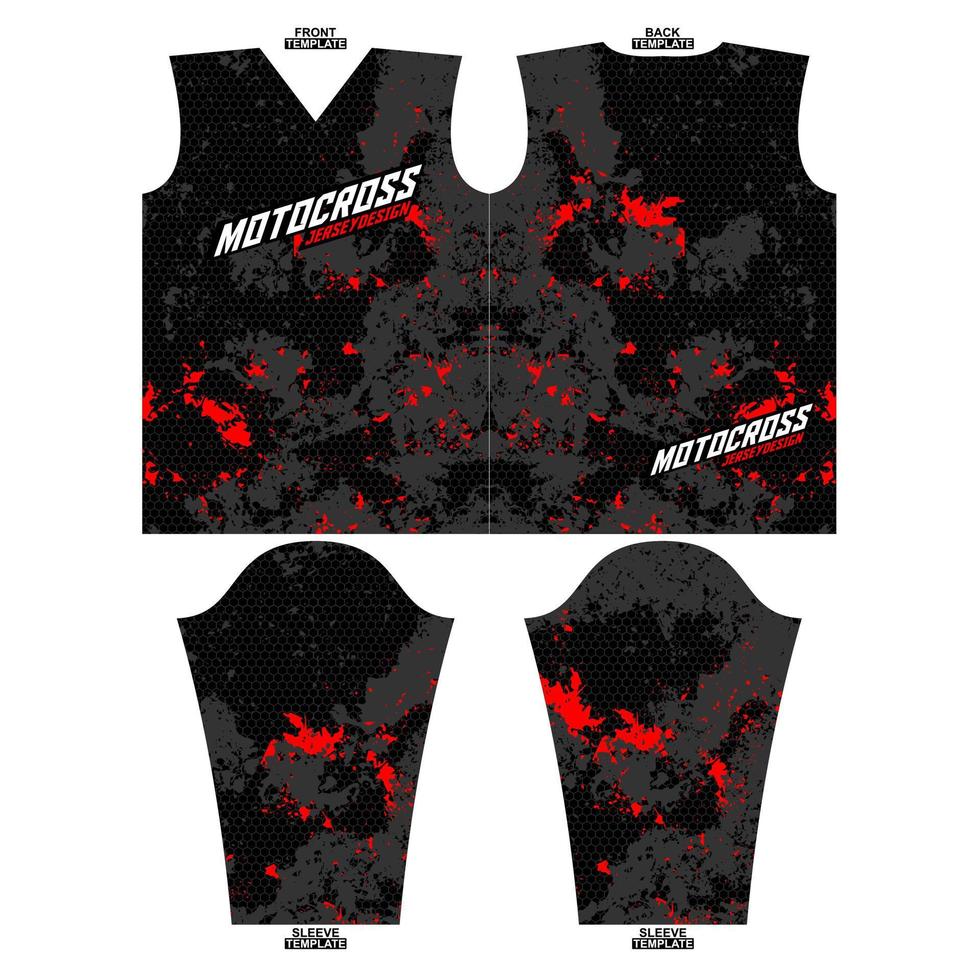 Print-ready sublimation motocross long sleeve jersey design vector