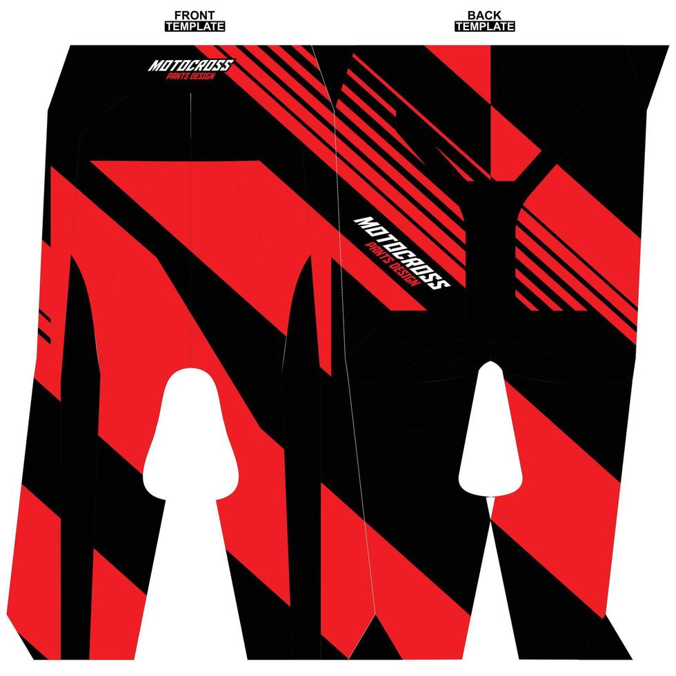 Print-ready sublimation motocross pants design vector