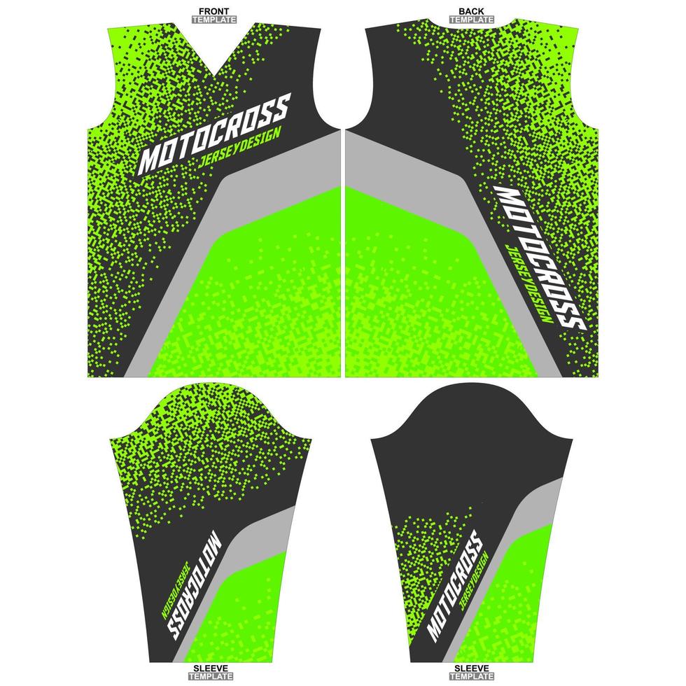 listo para imprimir sublimación motocross largo manga jersey diseño vector