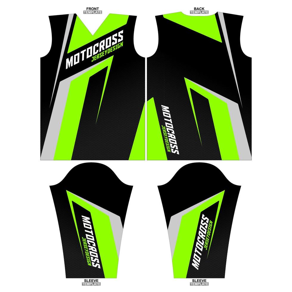 Print-ready sublimation motocross long sleeve jersey design vector