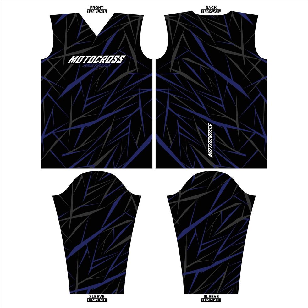 Print-ready sublimation motocross long sleeve jersey design vector