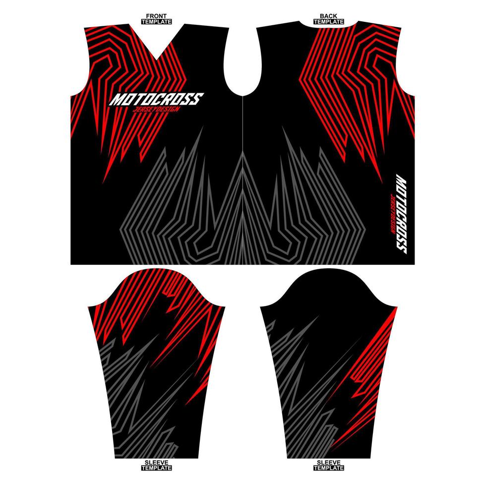 Print-ready sublimation motocross long sleeve jersey design vector