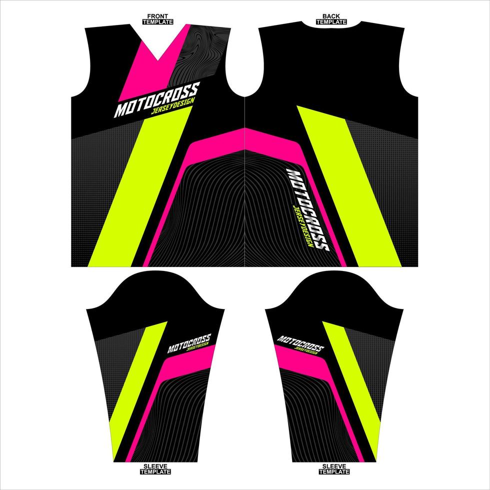 listo para imprimir sublimación motocross largo manga jersey diseño vector