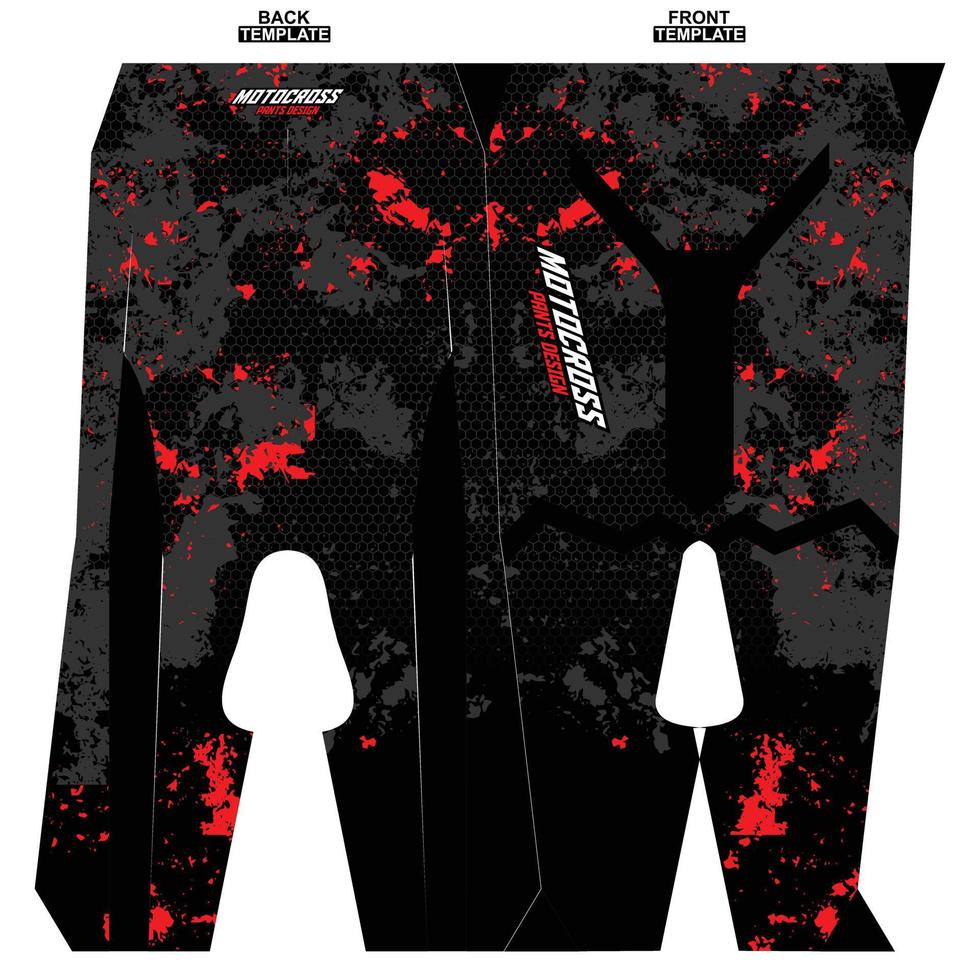 listo para imprimir sublimación motocross pantalones diseño vector