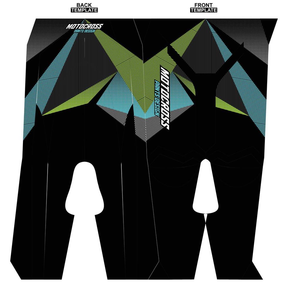 Print-ready sublimation motocross pants design vector