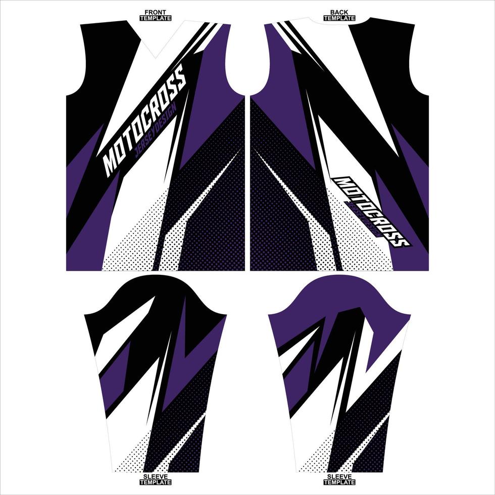 listo para imprimir sublimación motocross largo manga jersey diseño vector